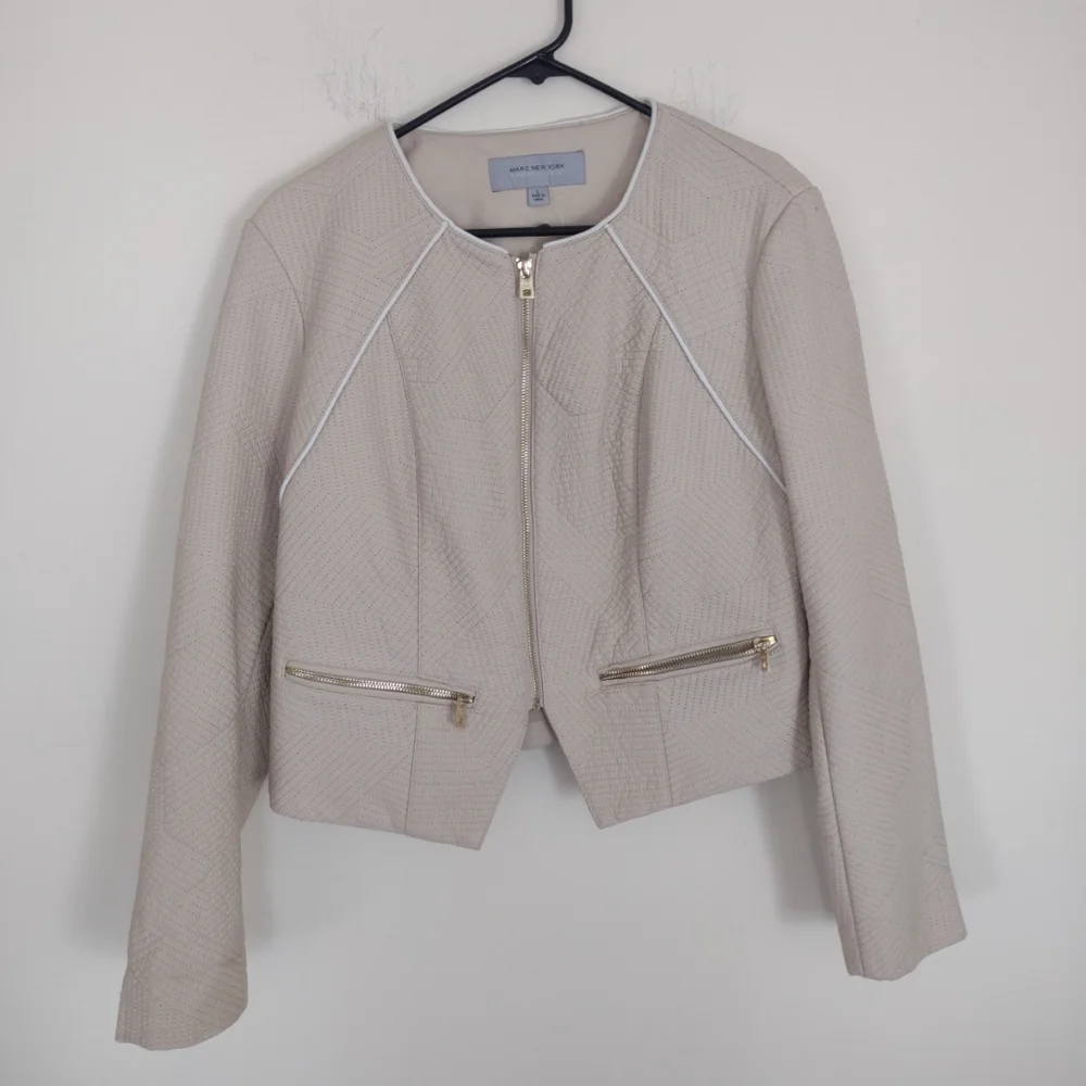 Marc New York‎ Andrew Marc Croc faux leather moto jacket Size Large